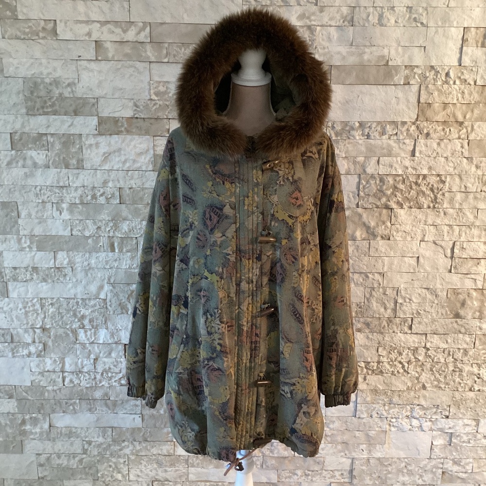 Vintage RonLee New York Floral Tapestry Parka